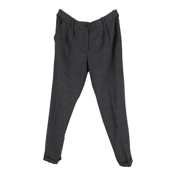 Dolce & Gabbana Checked Trousers in Grey Wool